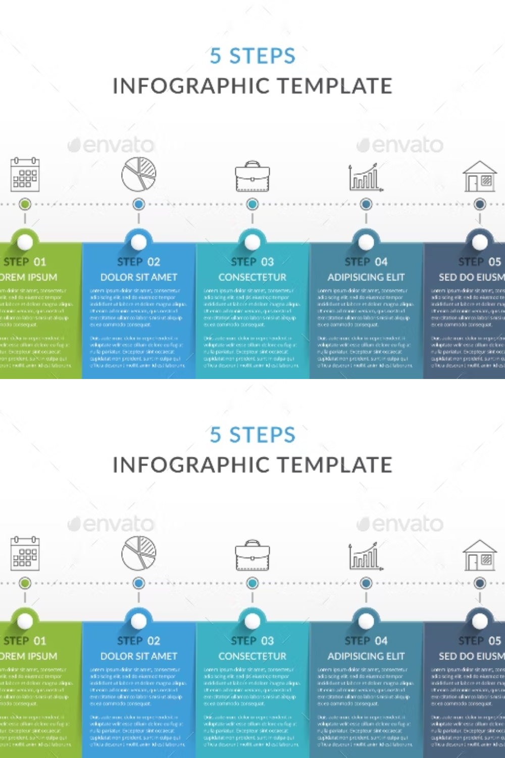 5 Steps - Infographic Template Pinterest Cover.
