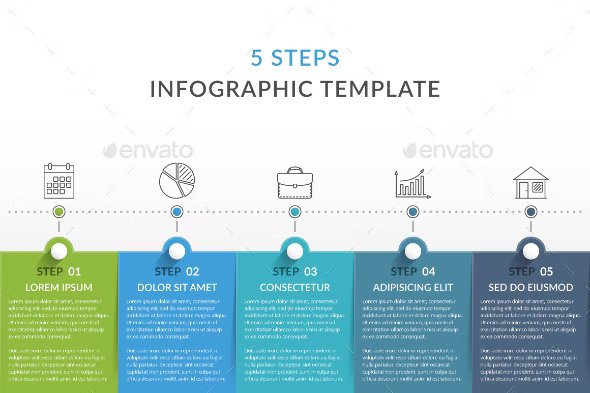 5 steps infographic template 635