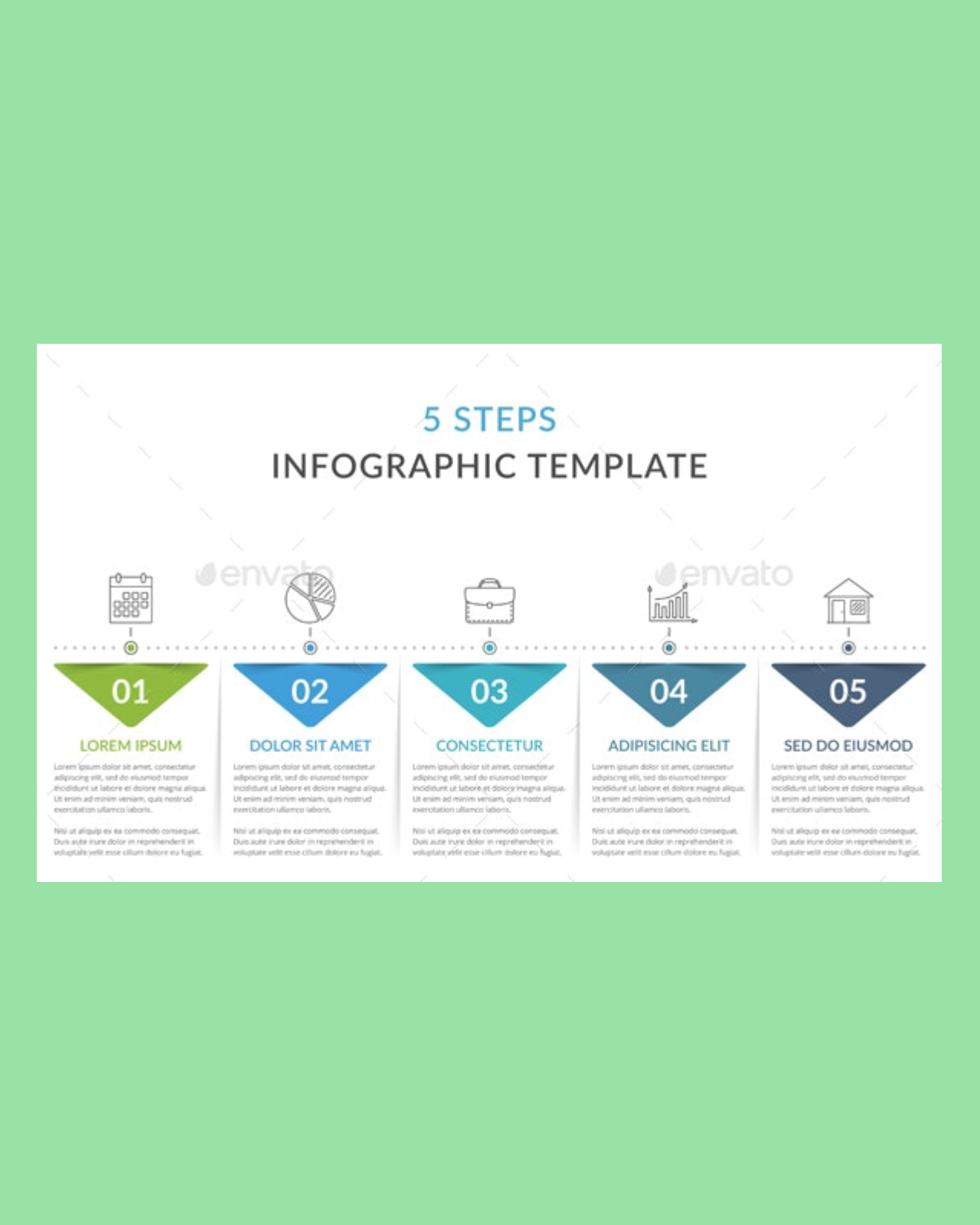 5 steps infographic template pinterest image.