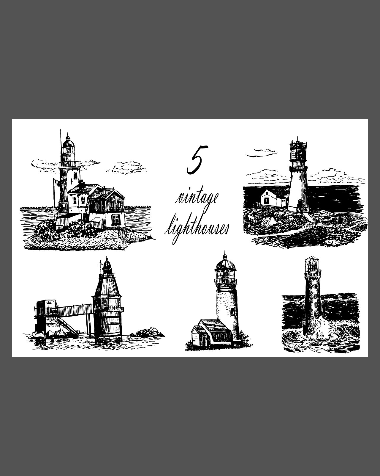 5 vector lighthouses pinterest image preview.