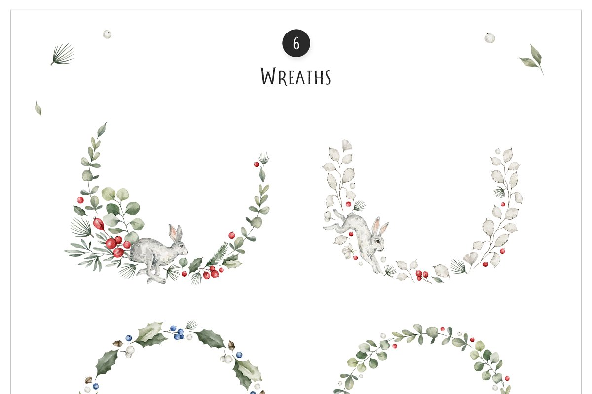 There are 6 floral wreaths.