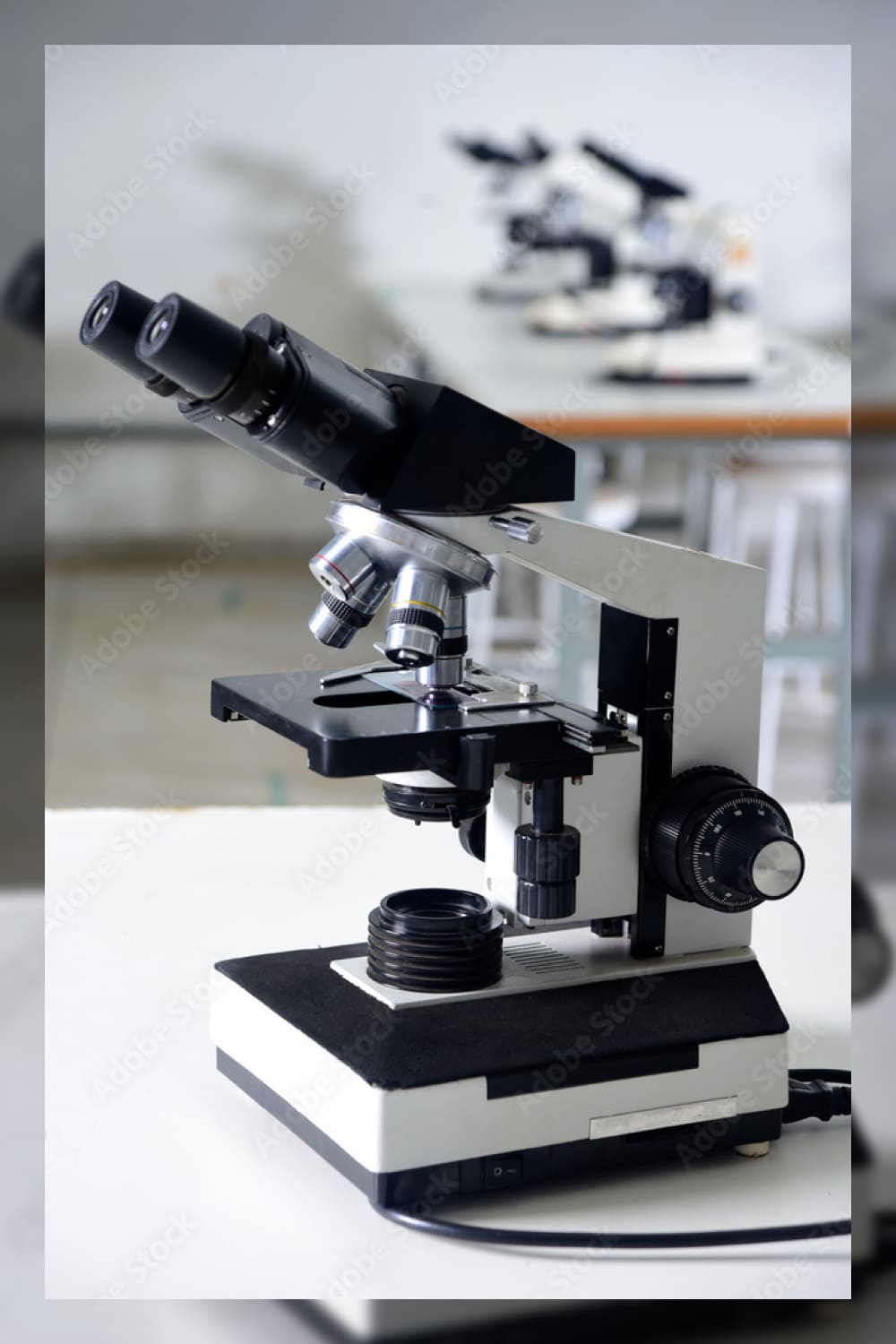 Microscope is an optical instrument capable of enlarging images of very small objects analyzing diseases clinical health research laboratory.