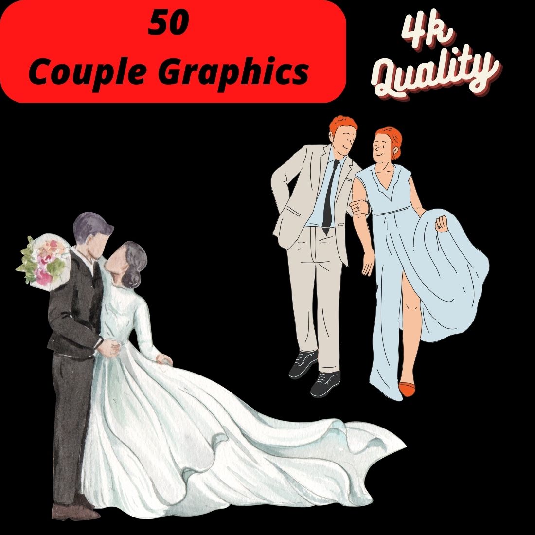 Couple Love Graphics - Bundle of 50 preview.