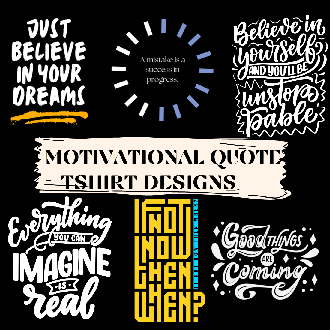 50 Motivational Quote T-shirt Designs image preview.