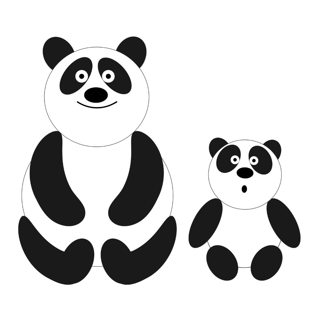 Two funny pandas.