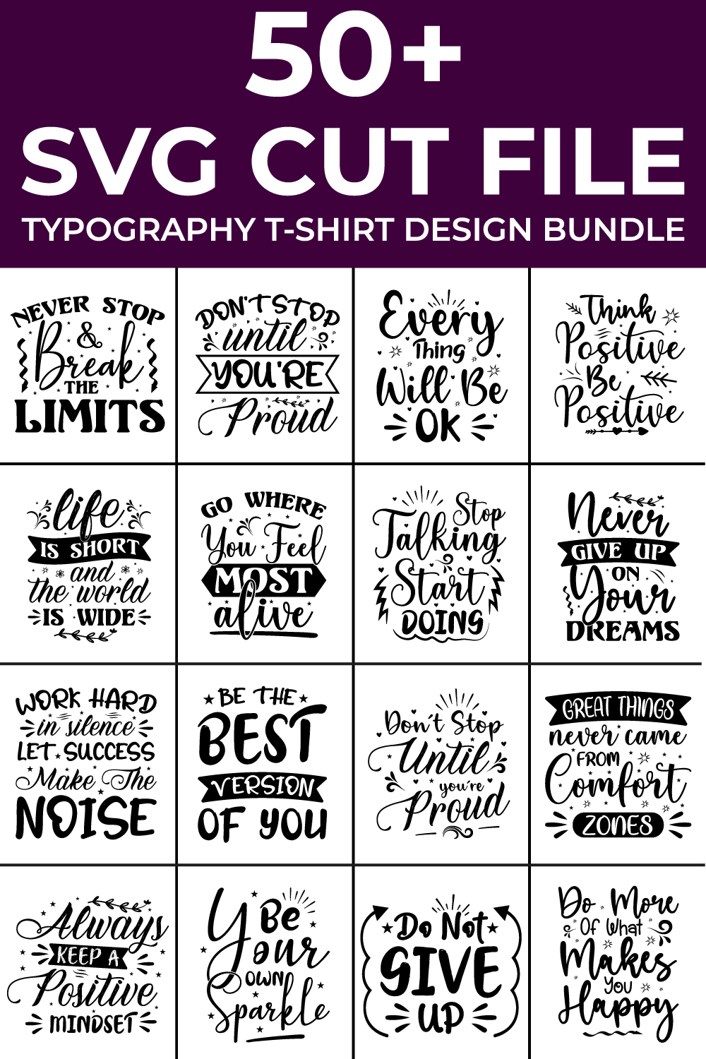 50 typography svg cut file design bundle pinterest image 825