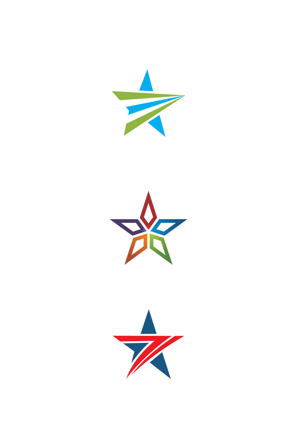 Set Of Star Logo Vector pinterest image.