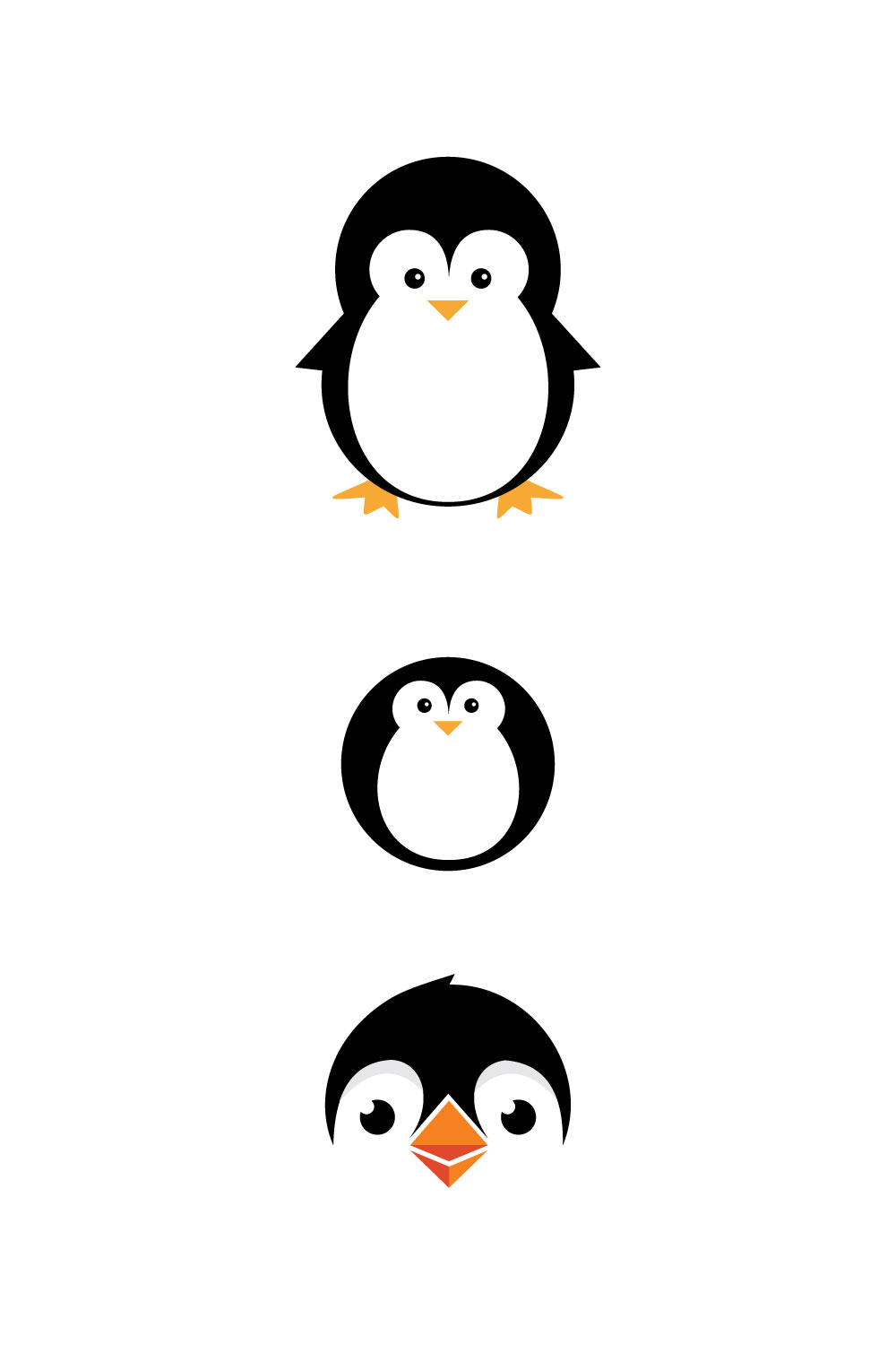 Penguin Animal Logo Vector pinterest image.