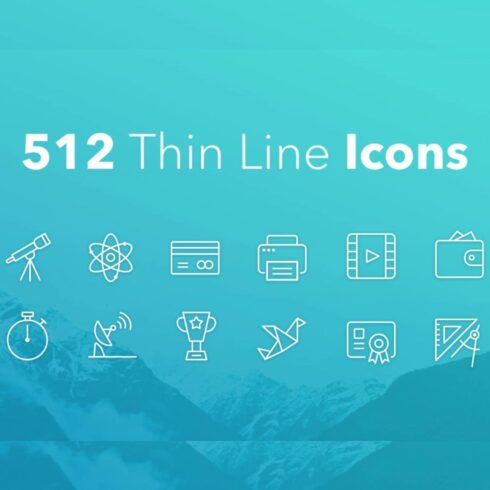 512 Thin Line Icons Main Cover.
