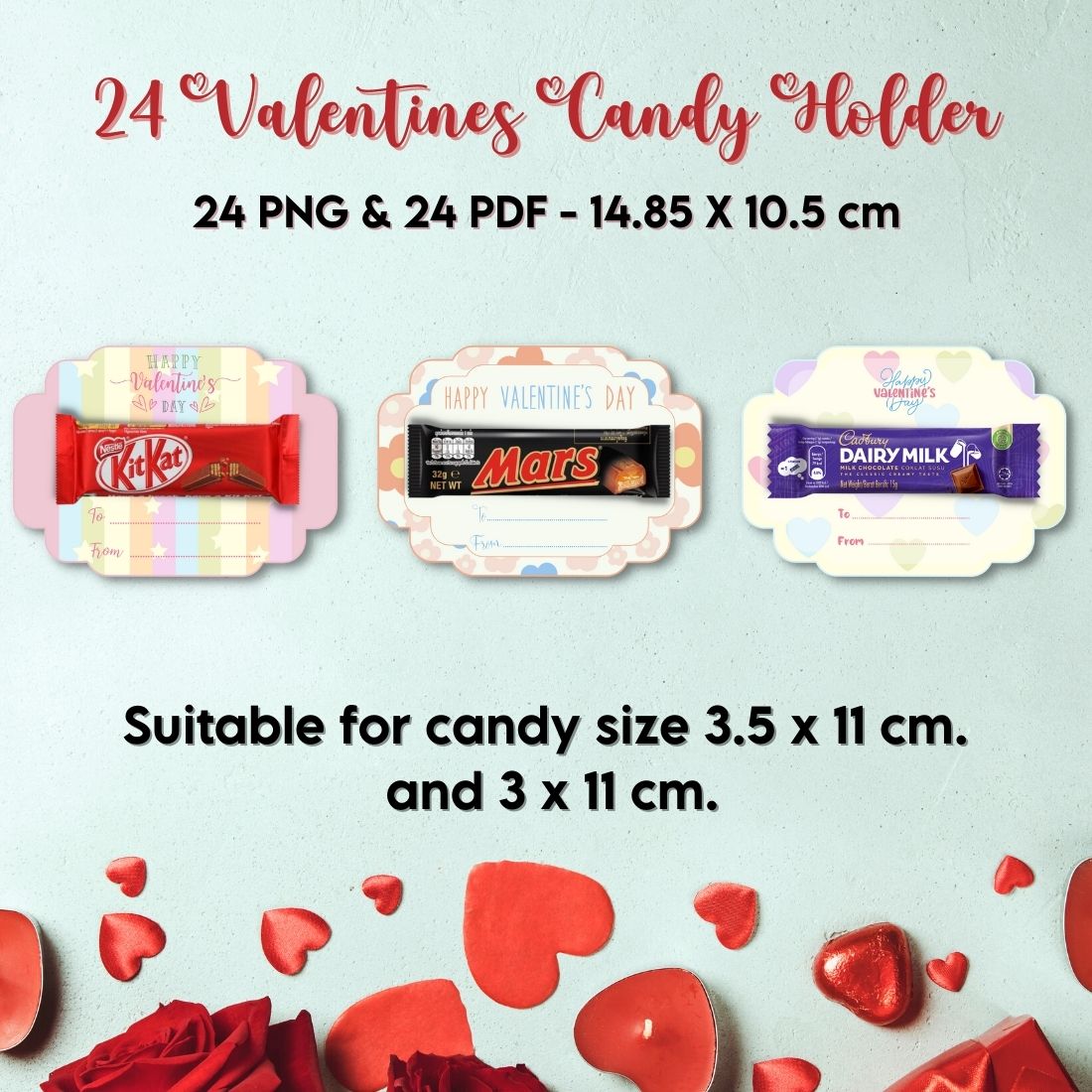 Three candies wrapper options.