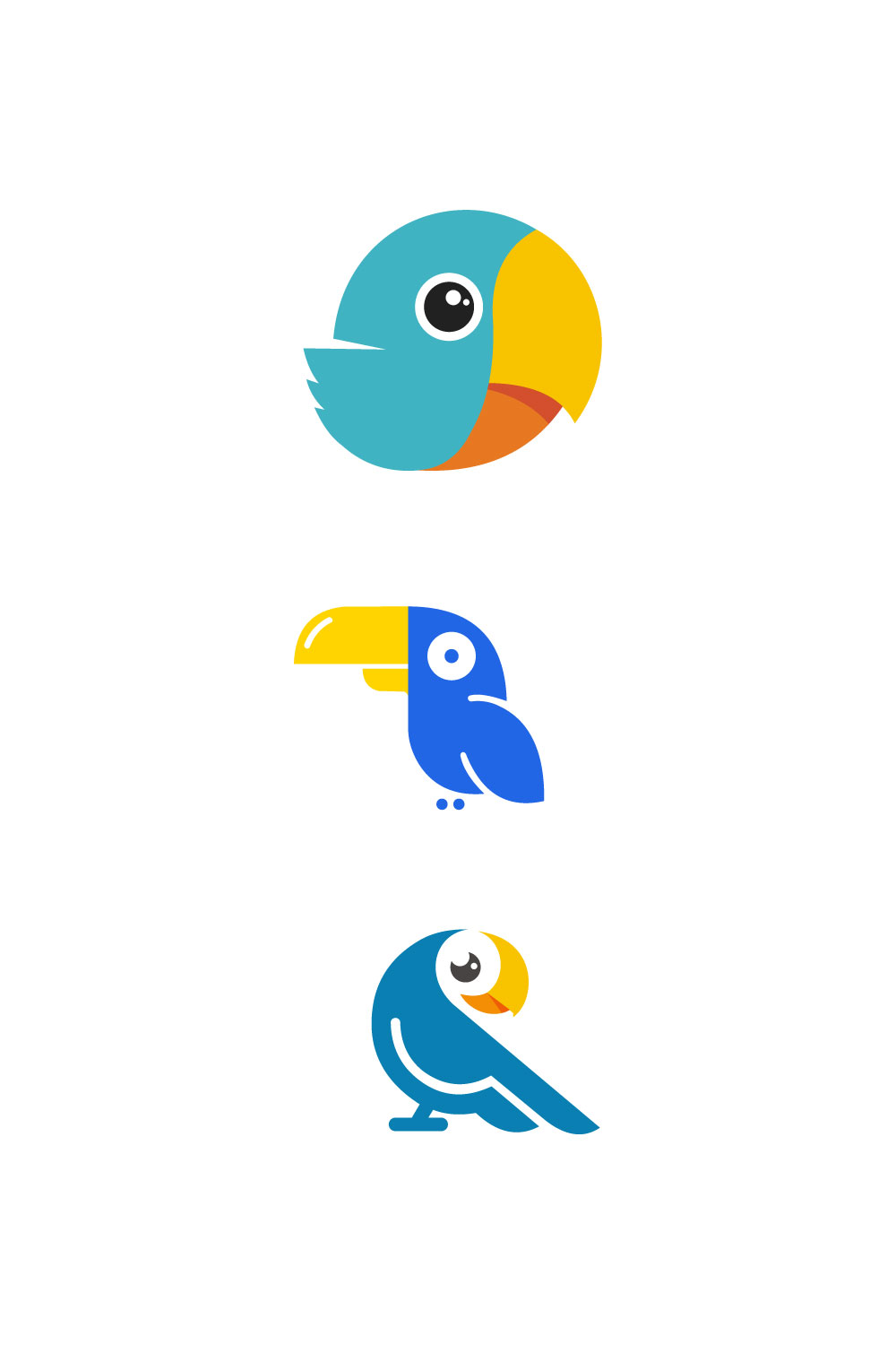 Parrot Bird Logo Vector Pinterest image.
