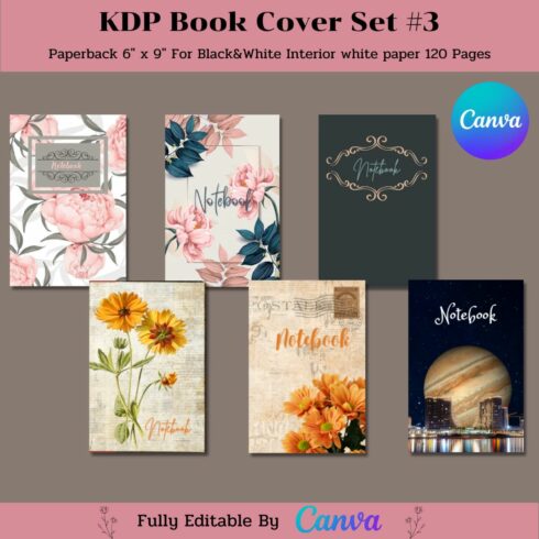 KDP Book Cover Set Canva Template cover image.