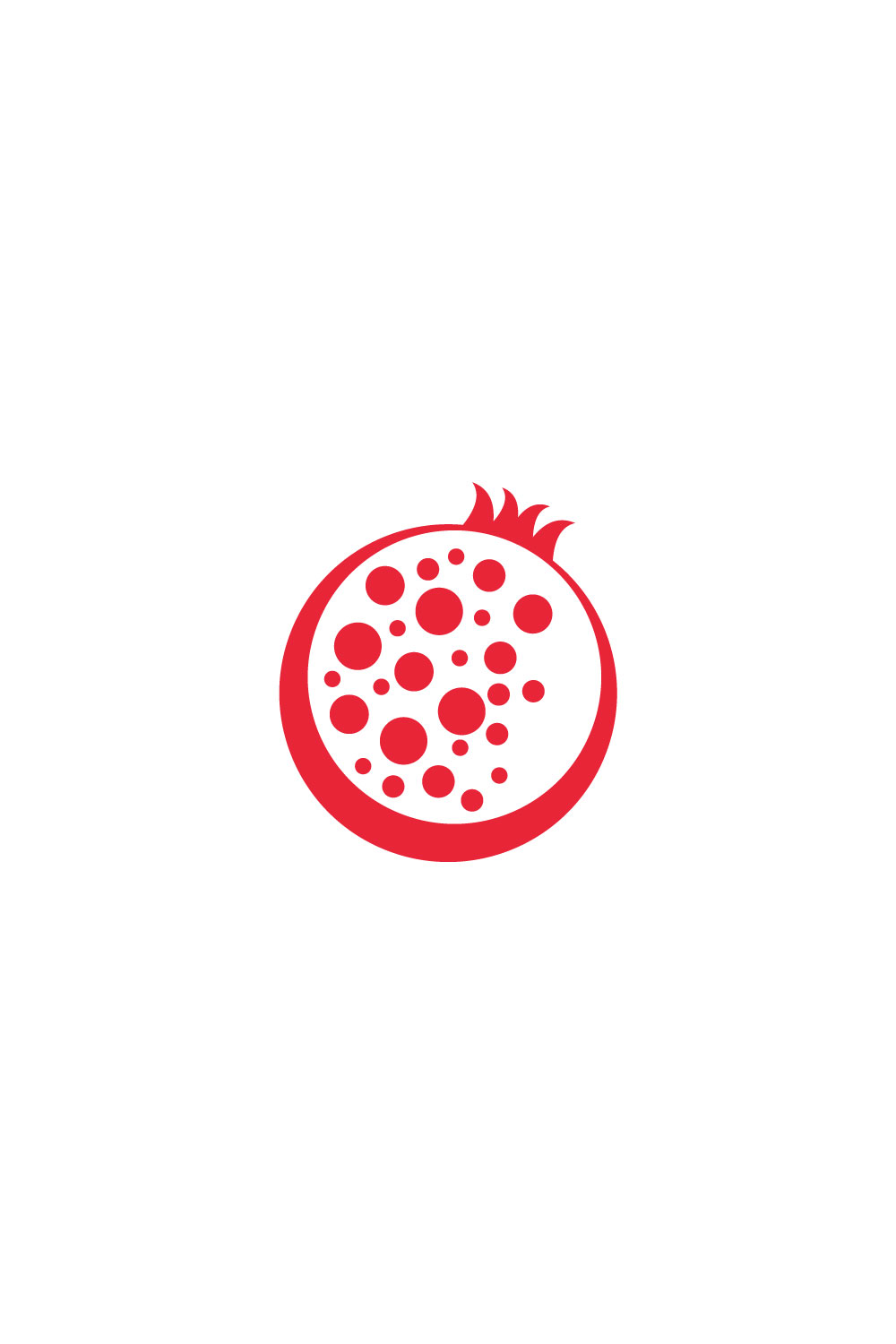 Pomegranate Logo Vector Design Template pinterest image.