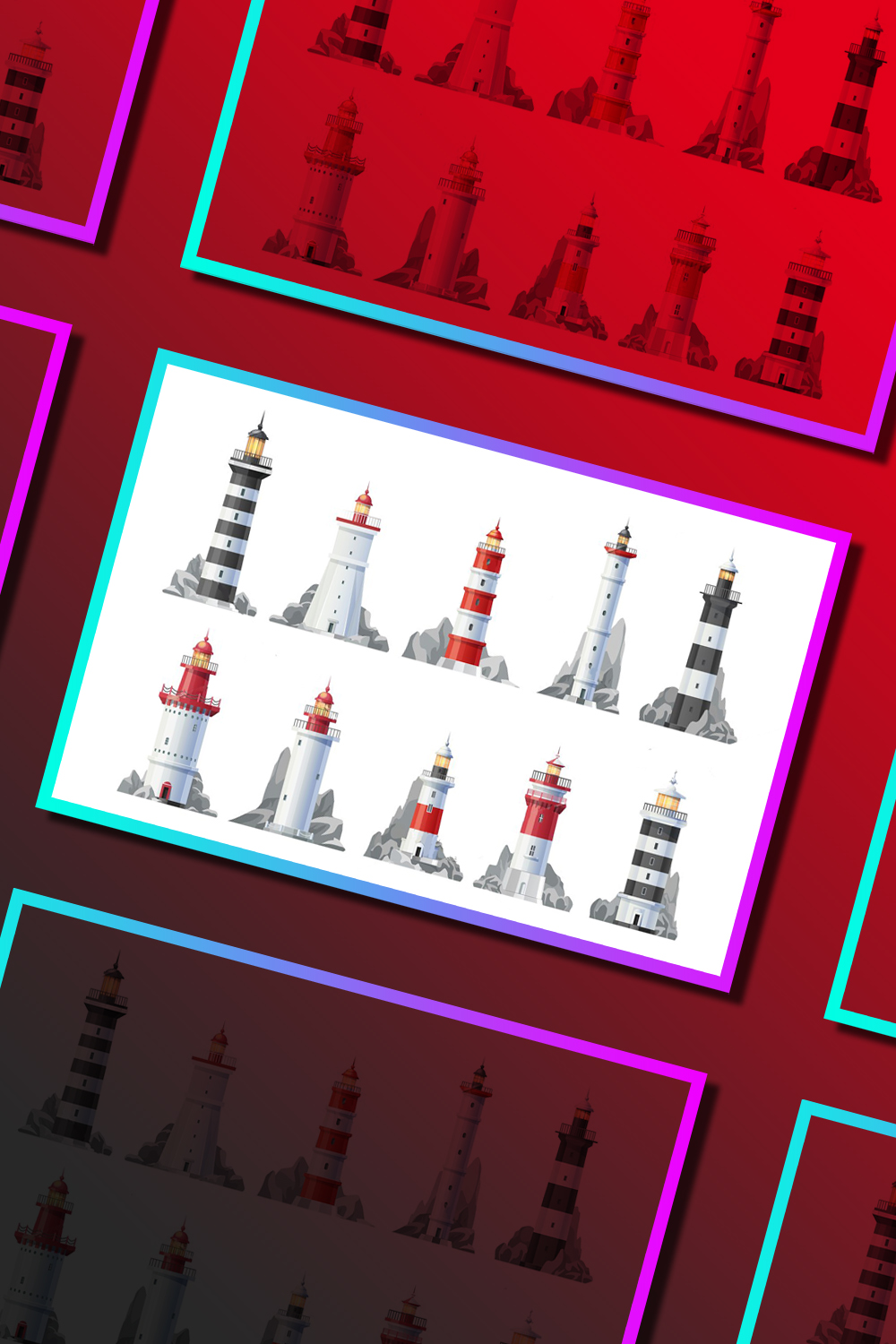 Nautical Lighthouse Buildings Icons - Pinterest.