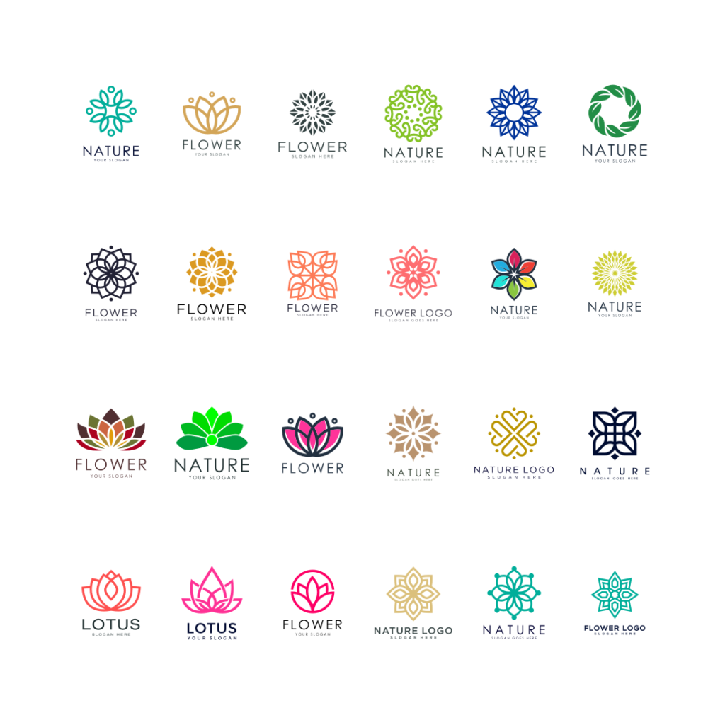 Set of Flower Logo Vector | MasterBundles