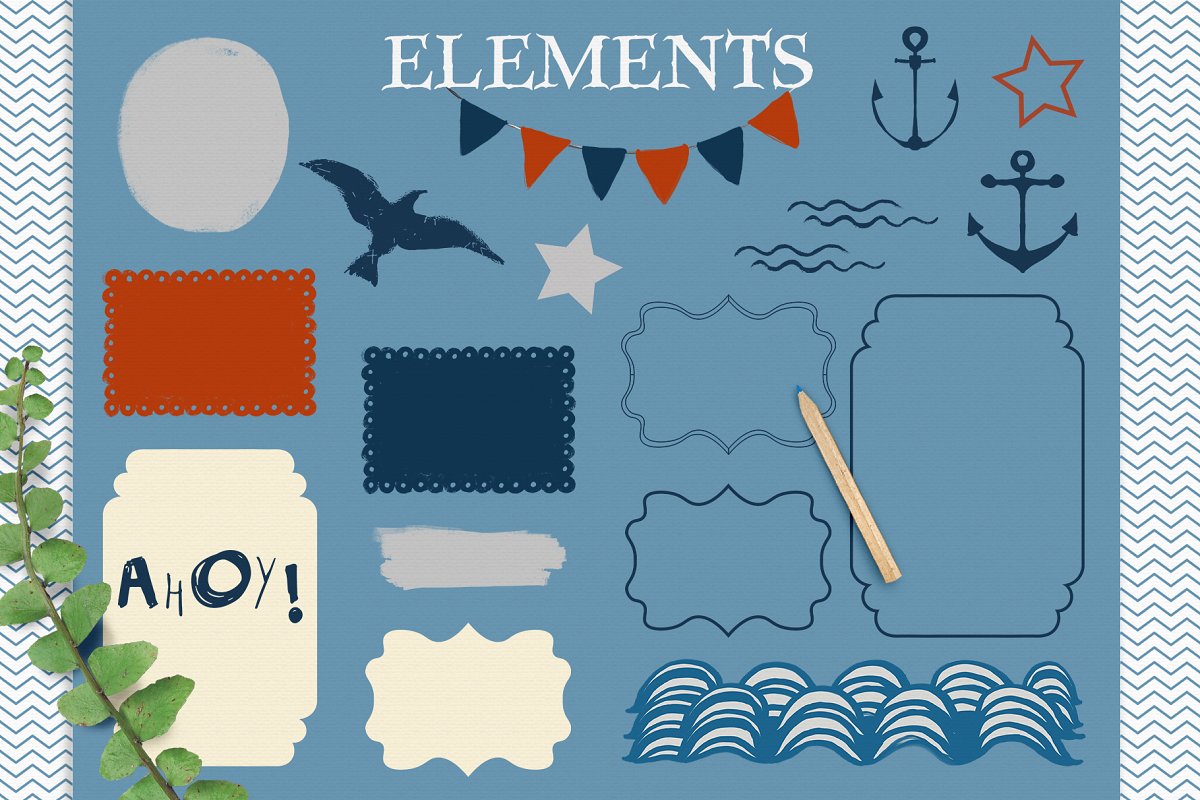 Great set of themed sea adventure illustrations.