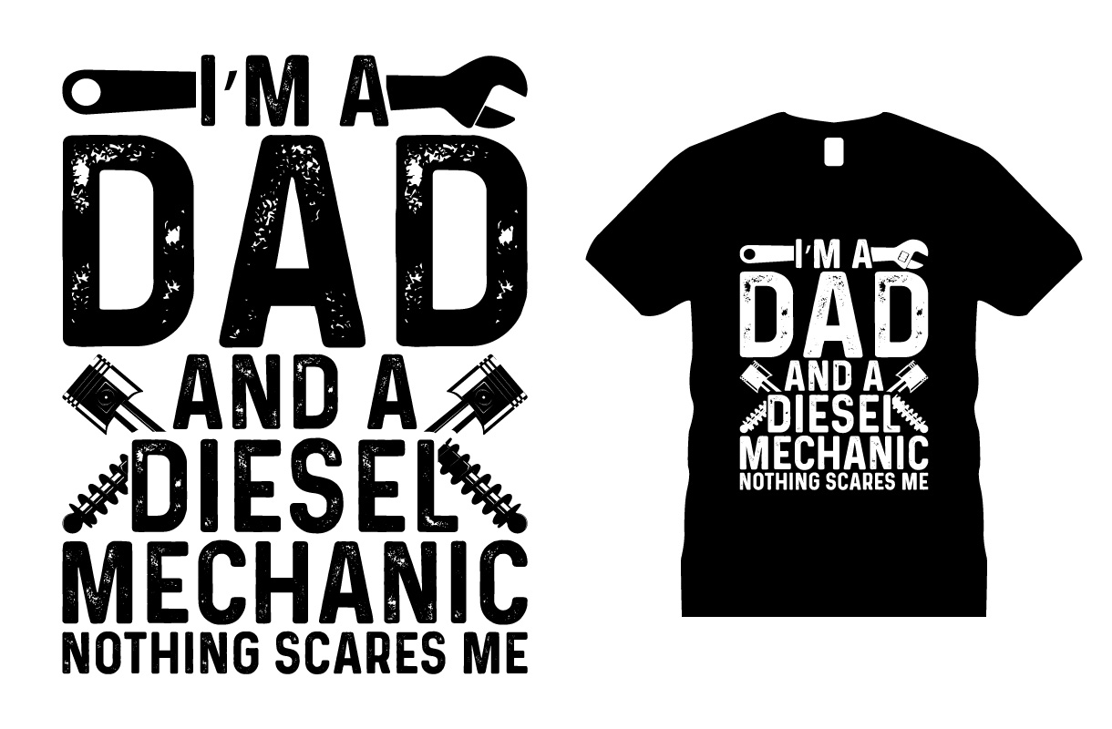Mechanic Engineering T-shirt Design mockup example.