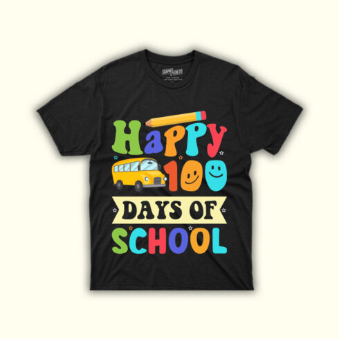 Image of a T-shirt with a colorful inscription Welcome 100 Days Of School