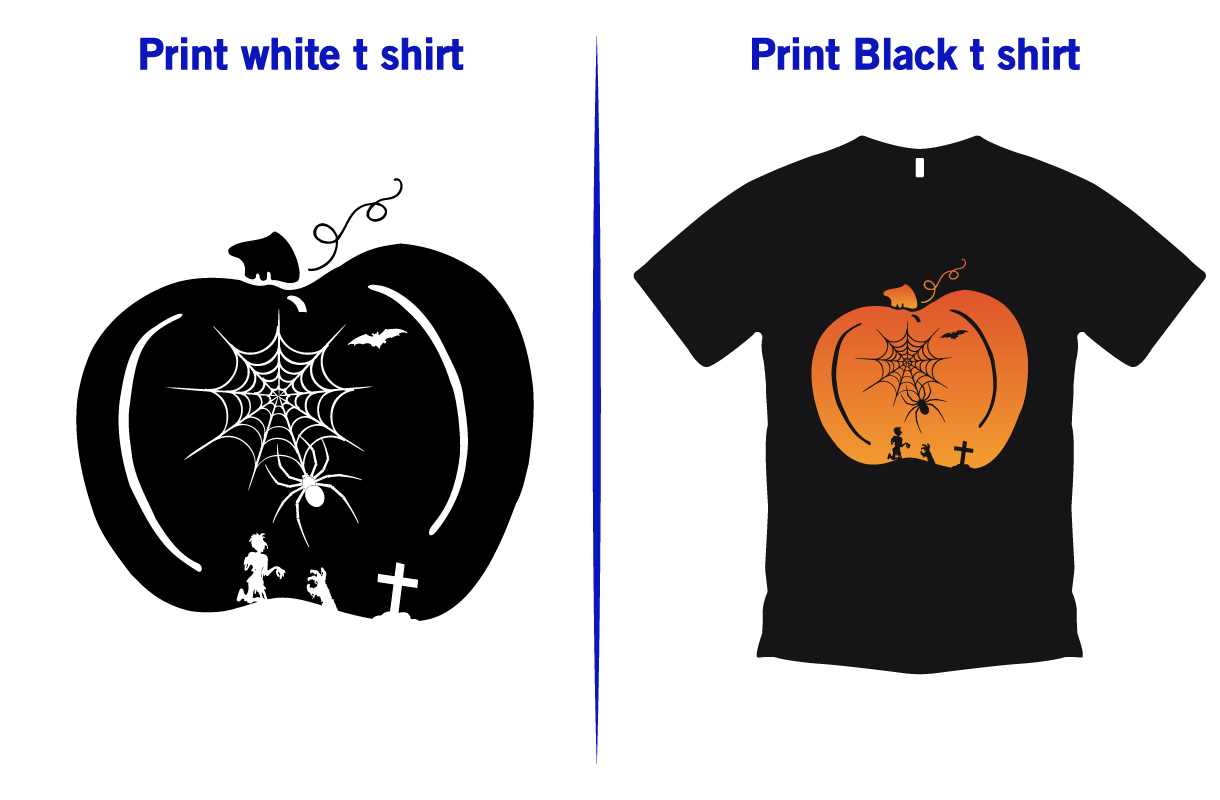 T-shirt image with unique halloween themed print