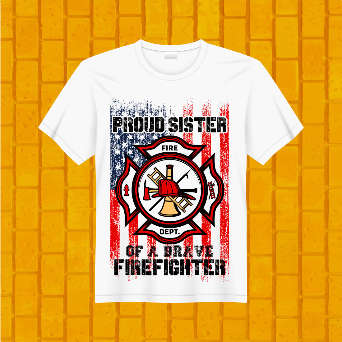 T-shirt Firefighter Design Bundle cover image.