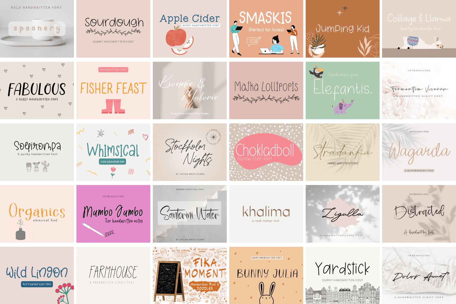 Beautiful Hand-Lettered Fonts Design Bundle preview image.