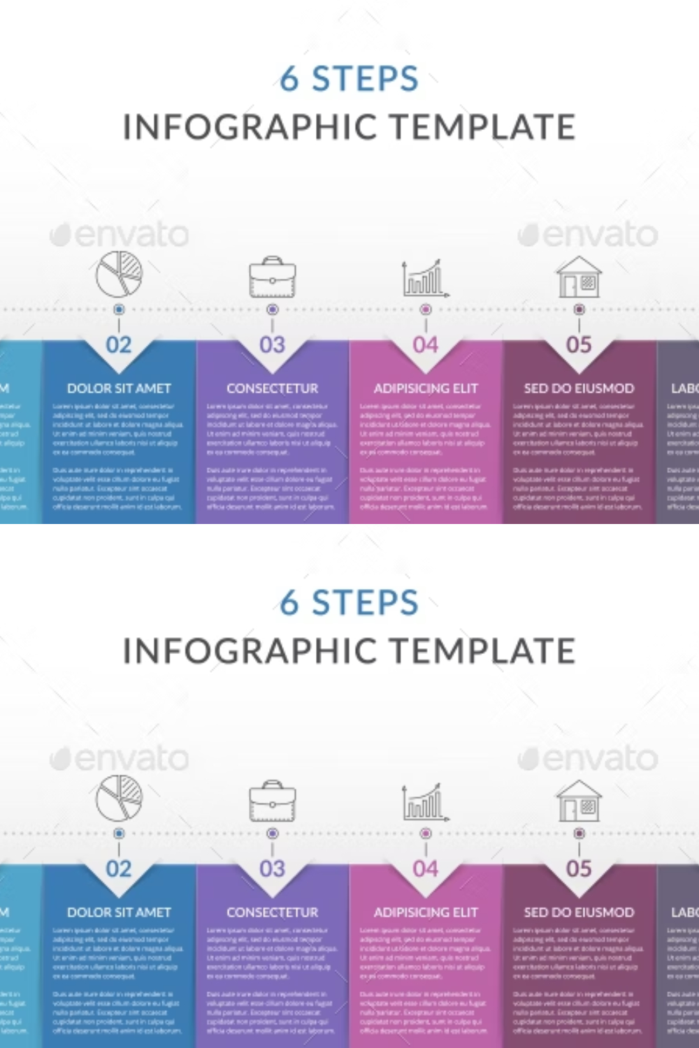 6 Steps - Infographic Template Pinterest Cover.