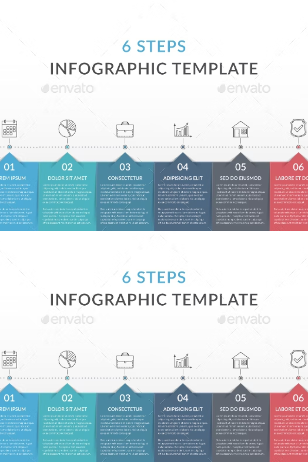 6 Steps - Infographic Template Pinterest Cover.