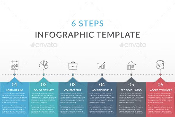 6 steps infographic template 221