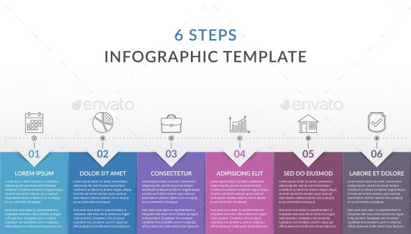 6 steps infographic template 987