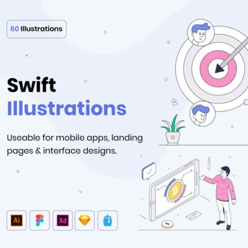 60 Perfect Swift Illustrations Main Cover.