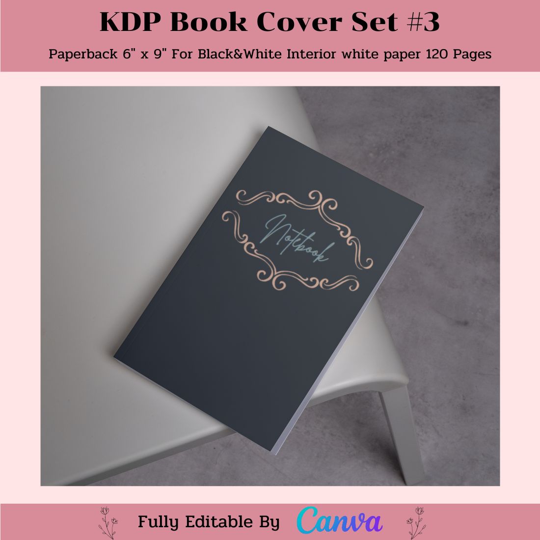 Stylish Book Cover Template KDP preview image.