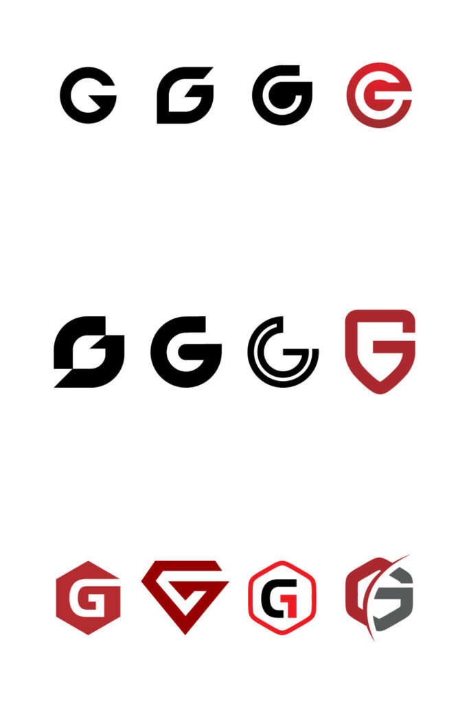 set of initial letter G logo design vector | MasterBundles