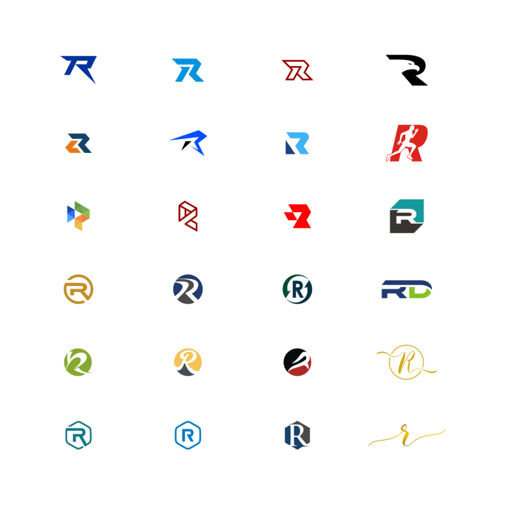 set of initial letter R logo vector design | MasterBundles