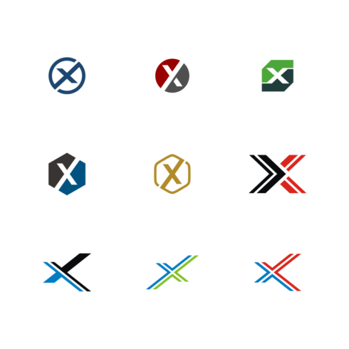 Set Of Initial Letter X Logo Vector Design.