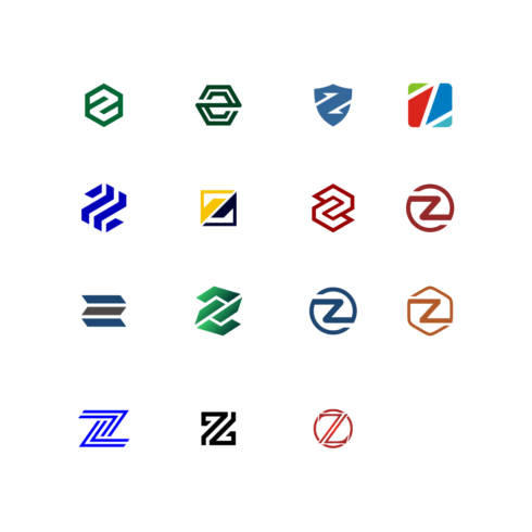 Set Of Initial Letter Z Logo Vector Design.