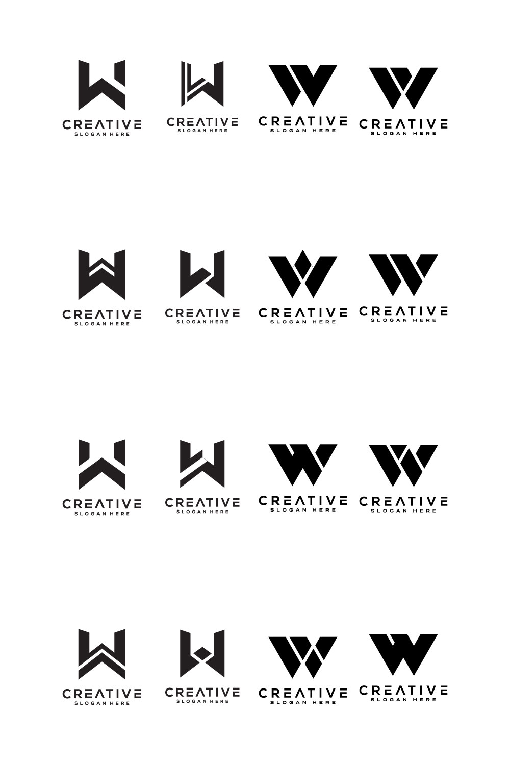 Set Of Initial Letter W Logo Design - Pinterest.