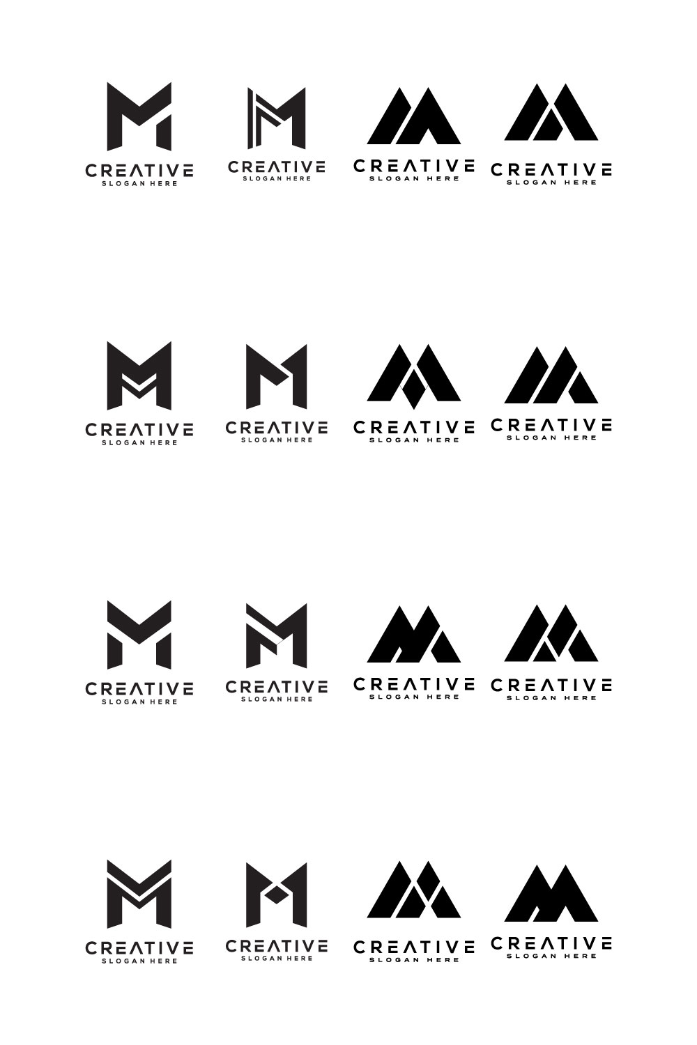 Set Of Initial Letter M Logo Design - Pinterest.