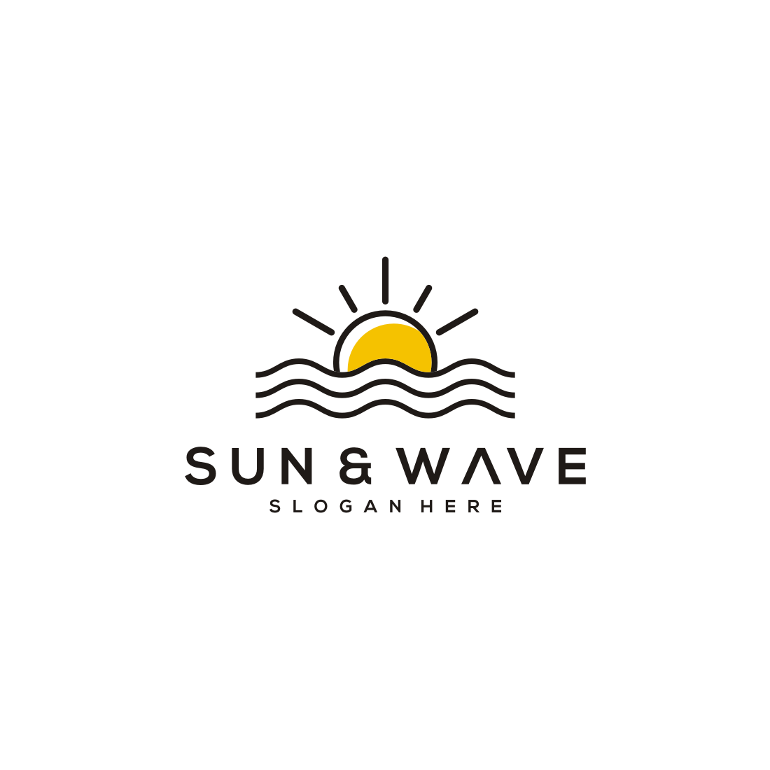 Sun and Wave Logo Vector cover image.