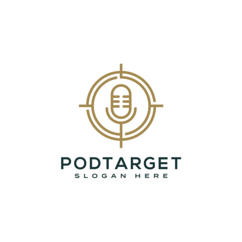 Podcast and Target Logo Vector Design.