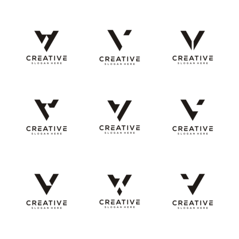 Set of Letter V Logo Vector cover image.