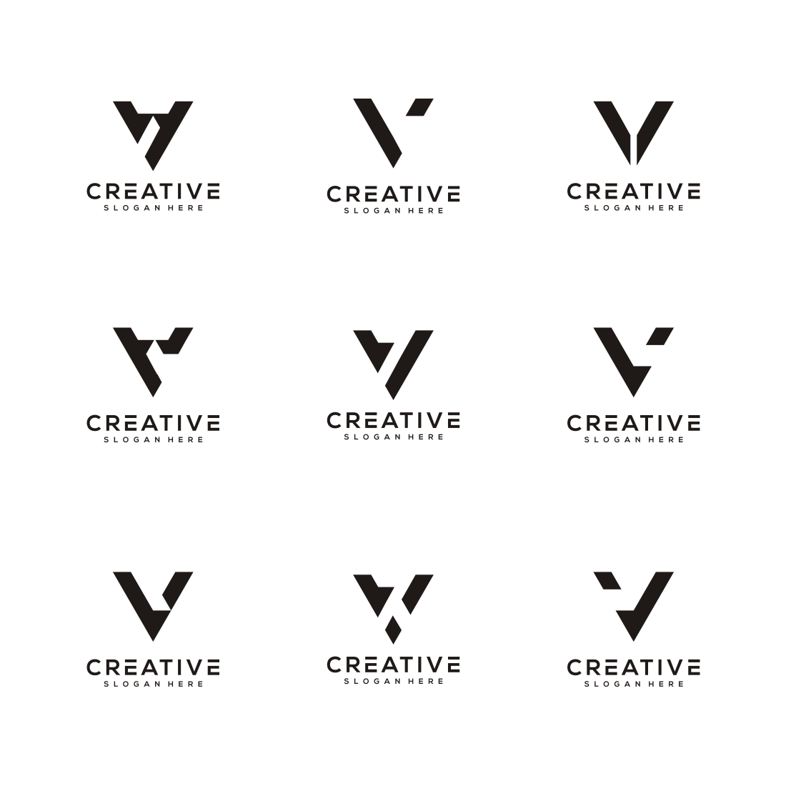 Set of Letter V Logo Vector cover image.