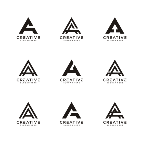 Set of Initial Letter A Logo Vector.