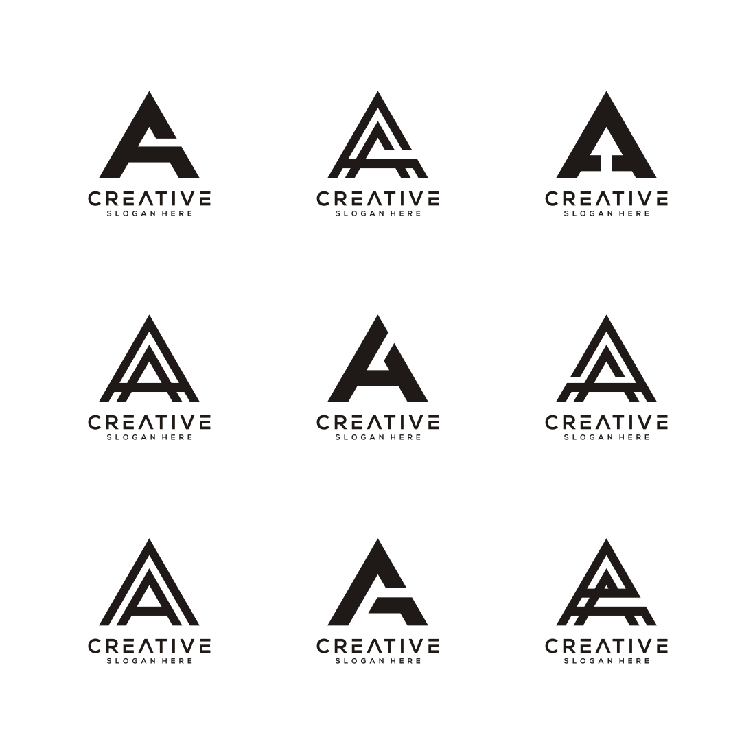 Set of Initial Letter A Logo Vector | MasterBundles