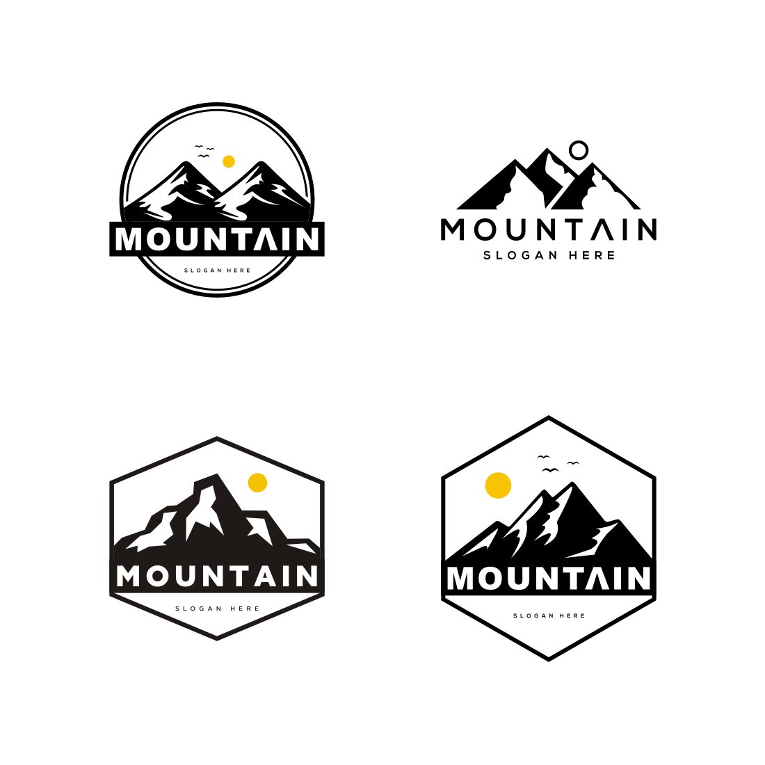Set of Mountain Logo Vector main cover image.