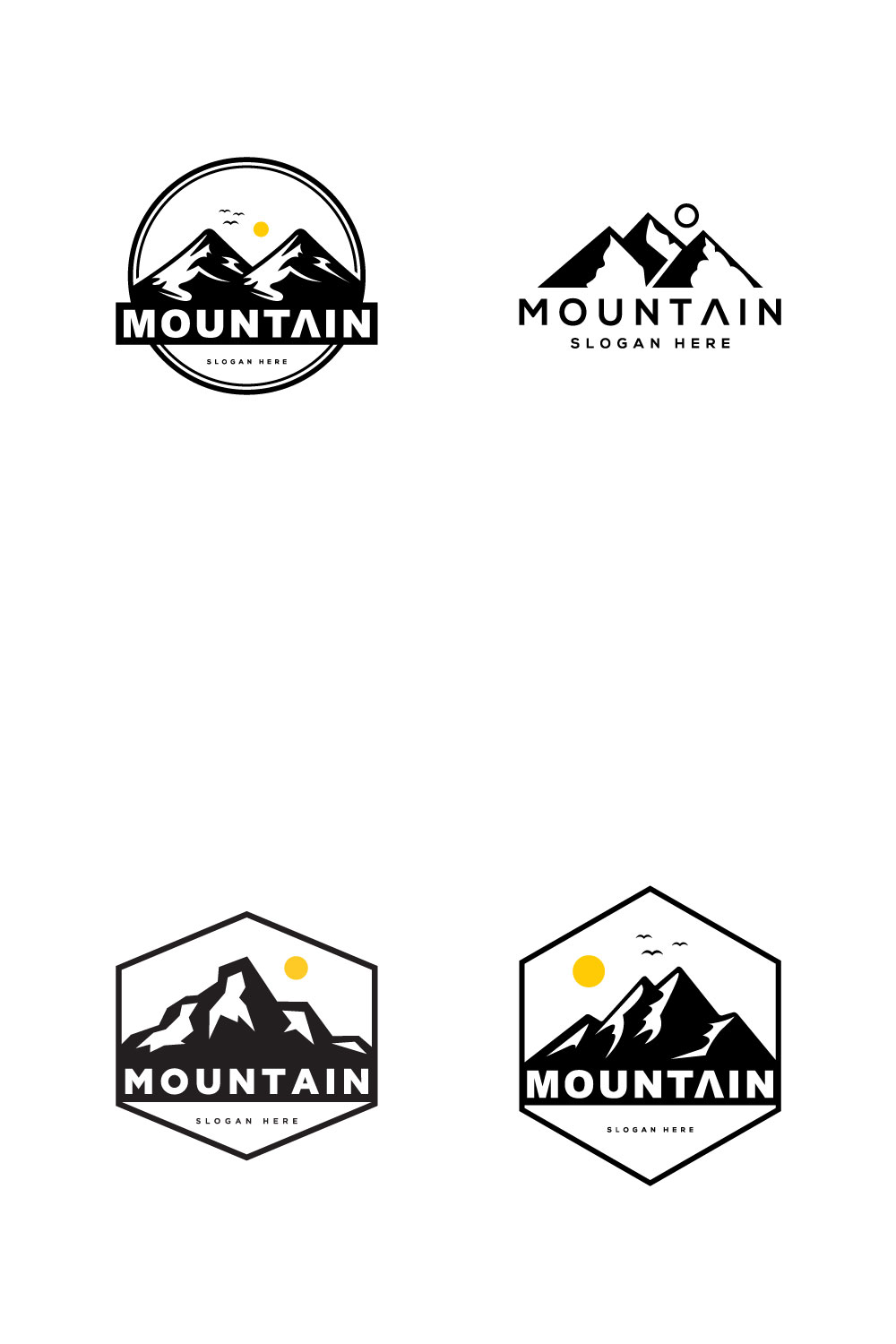Set of Mountain Logo Vector | MasterBundles
