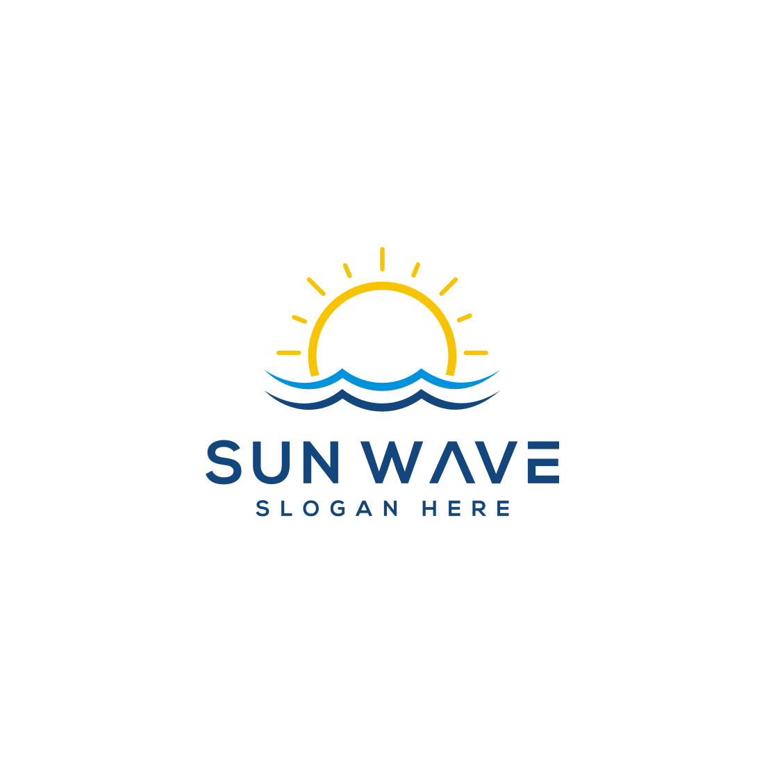 Sun and Wave Logo Vector main cover.