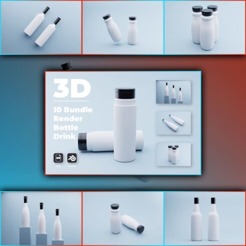 10 Bundle 3D Render Drink Bottle main image preview.