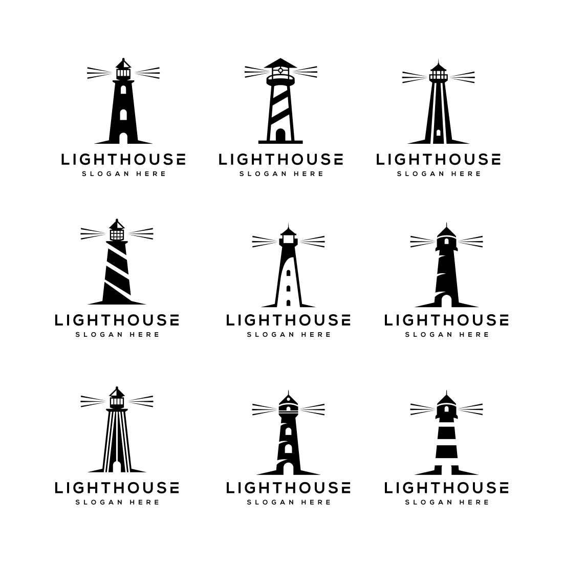 Lighthouse Logo Vector Design.