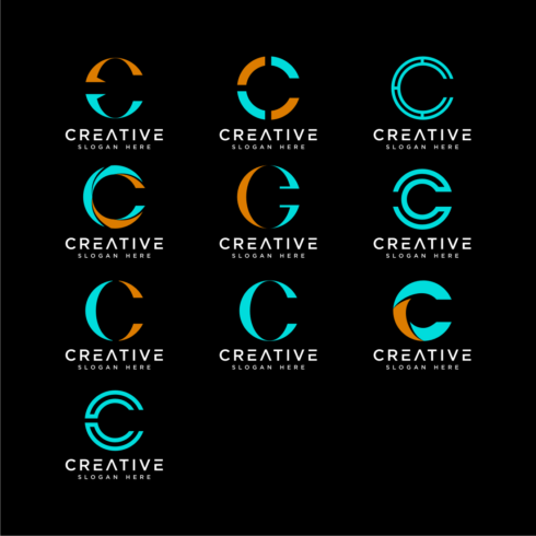 Set Of Initial Letter C Logo Vector.