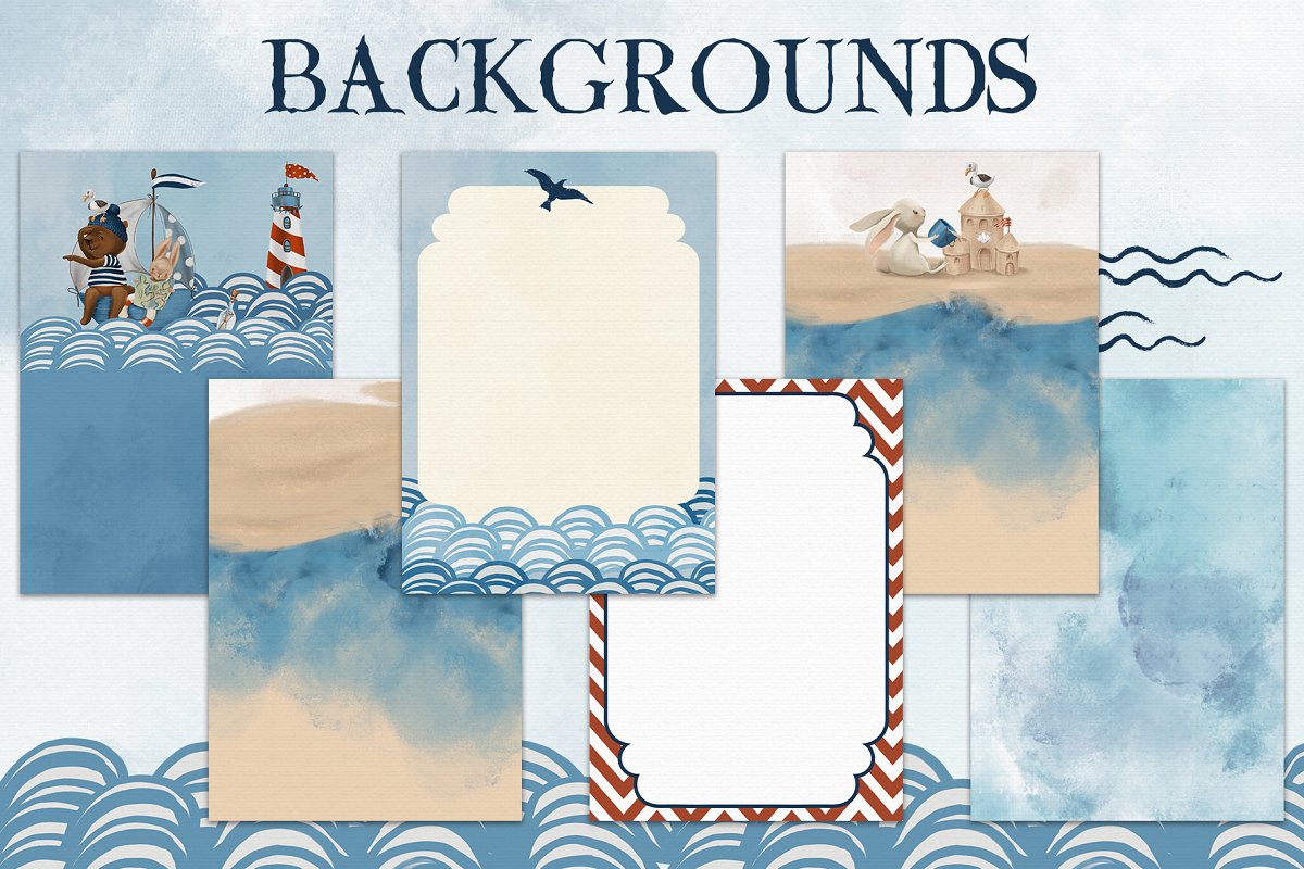 Sea Adventures bundle with themed backgrounds.